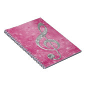 Carnet Belle étincelle effet de brillance argent treble c (Côté Droit)