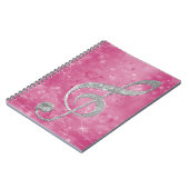 Carnet Belle étincelle effet de brillance argent treble c (Côté gauche)