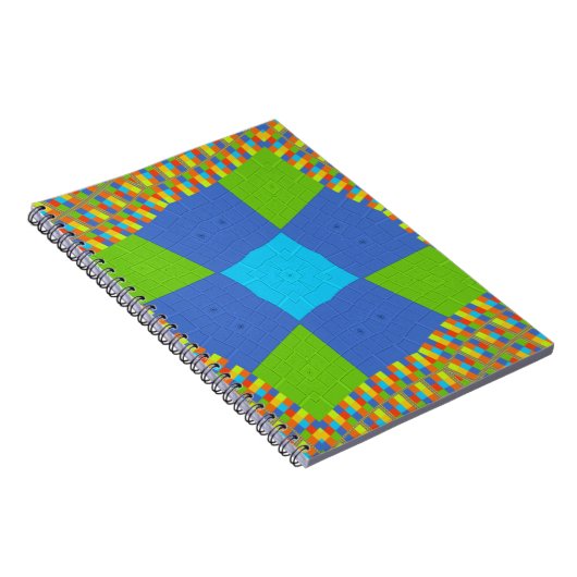 Carnet Belle Extraordinaire Vert Bleu Cyan Art Design d'i (Côté Droit)