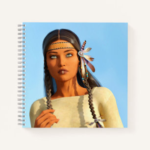 Carnet Belle femme autochtone d'Amérique du Nord tenue in