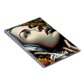 Carnet Belle femme avec casque dans les tournesols (Côté Droit)