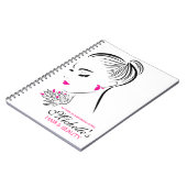 Carnet Belle femme avec le marquage à chaud rose de (Côté gauche)