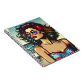Carnet Belle femme sur la plage Comic Book Pop Art (Côté Droit)
