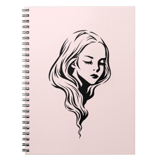 Carnet Belle fille aux cheveux longs (Devant)