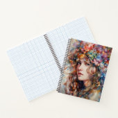 Carnet Belle Fille avec Fleurs dans les Cheveux  (Intérieur)