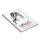 Carnet Belle fille avec l'icône de cheveux onduleux et de (Côté Droit)