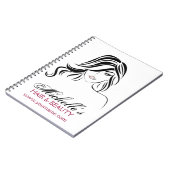 Carnet Belle fille avec l'icône de cheveux onduleux et de (Côté gauche)