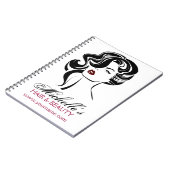 Carnet Belle fille avec l'icône de maquillage de cheveux (Côté gauche)