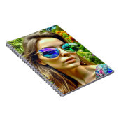 Carnet Belle Fille avec Reflet de Lunettes de Soleil Fleu (Côté Droit)