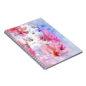 Carnet Belle fille avec un bouquet des fleurs (Côté Droit)