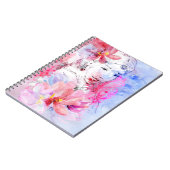 Carnet Belle fille avec un bouquet des fleurs (Côté gauche)