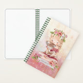 Carnet Belle Fille Cerf Jolie Illustration Florale (À l'intérieur)