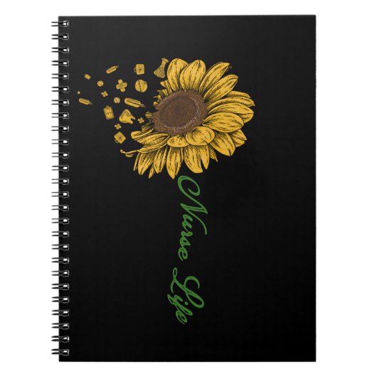 Carnet Belle Fleur d'infirmière autorisée de tournesol (Devant)