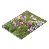 Carnet Belle fleur d'iris violet floral Personnalisable (Côté gauche)