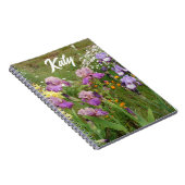 Carnet Belle fleur d'iris violet florale personnalisable (Côté Droit)