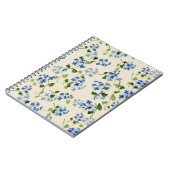 Carnet Belle florale sans couture motif oublier-me-pas bl (Côté gauche)