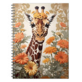 Carnet Belle Giraffe et Gerbera Daisy Flowers (Devant)