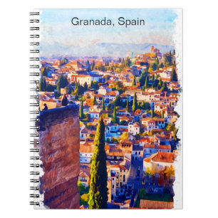 Carnet Belle Granada Espagne Aquarelle Vue