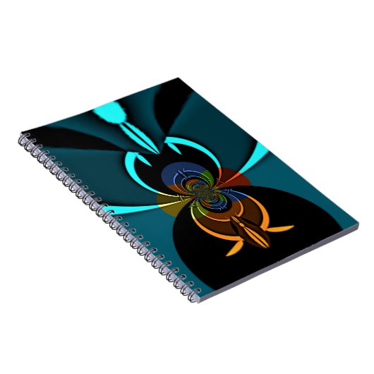 Carnet Belle impression Cyan Abstrait Art (Côté Droit)