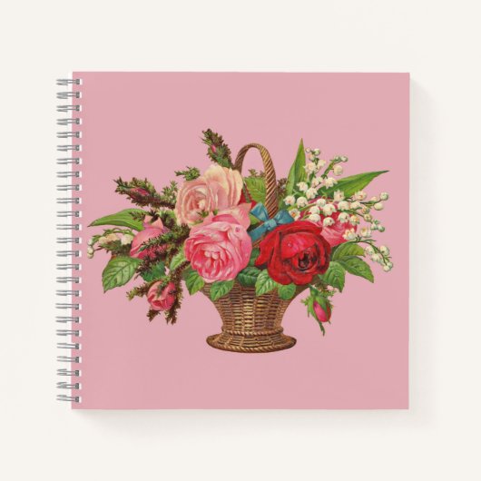 Carnet belle impression de panier de fleurs victoriennes (Devant)