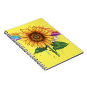 Carnet belle impression élégante avec tournesol (Côté Droit)