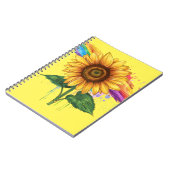 Carnet belle impression élégante avec tournesol (Côté gauche)