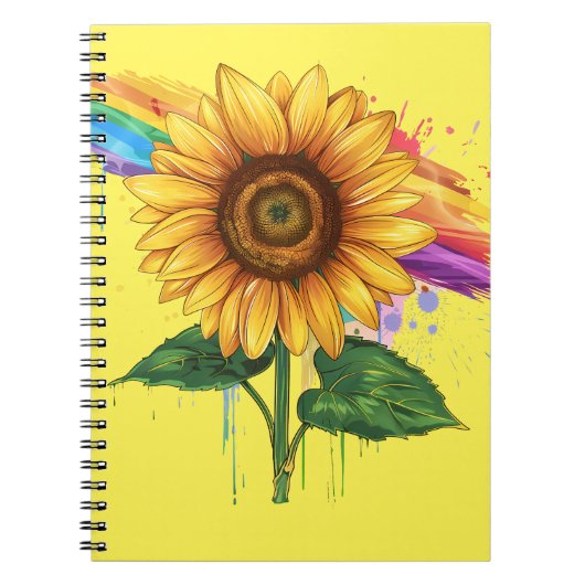 Carnet belle impression élégante avec tournesol (Devant)