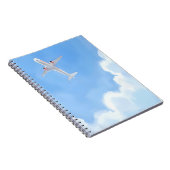 Carnet Belle Journée Ciel Bleu Nuages Avion Aquarelle (Côté Droit)