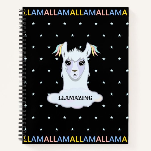 Carnet Belle Lama & Étoiles (Devant)