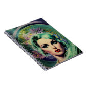 Carnet Belle Lavande & Green Retro Style Space Woman (Côté Droit)