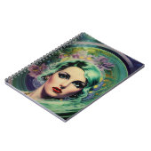 Carnet Belle Lavande & Green Retro Style Space Woman (Côté gauche)