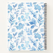 Carnet Belle main peinte plante bleu et blanc (Dos)