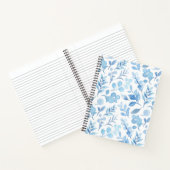 Carnet Belle main peinte plante bleu et blanc (Intérieur)