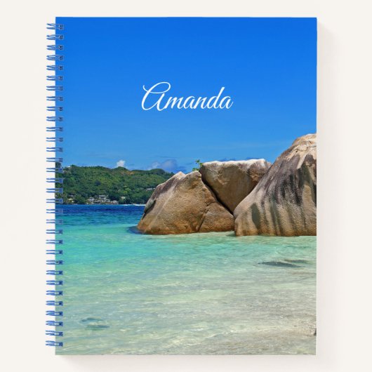 Carnet Belle mer tropicale avec une plage rocheuse (Devant)