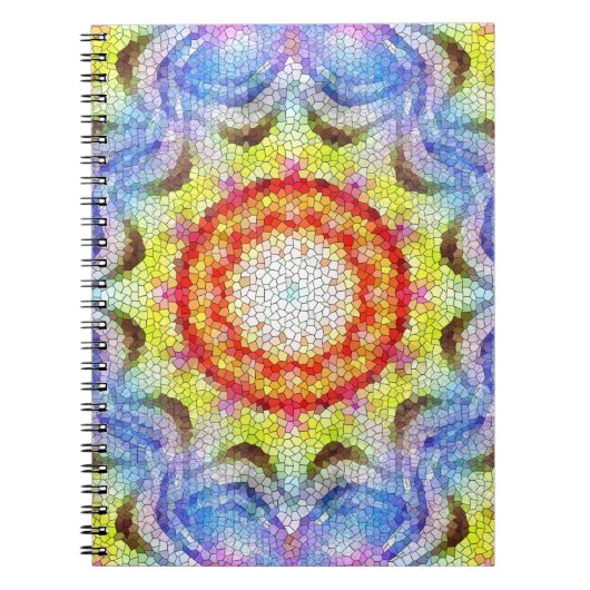 Carnet Belle mosaïque brillante Carreaux soleil Fleur (Devant)