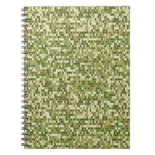 Carnet Belle motif en tricot de mamie vert olive