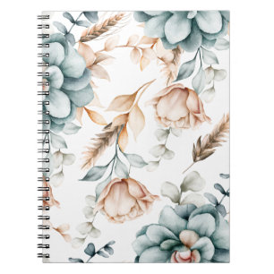 Carnet Belle motif sans couture fleurie avec vintage