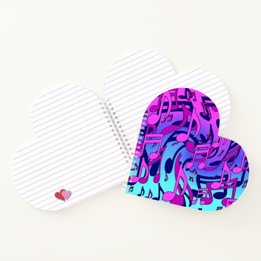 Carnet Belle Musique Notes musicales Animées Upbeat Artsy (Intérieur)