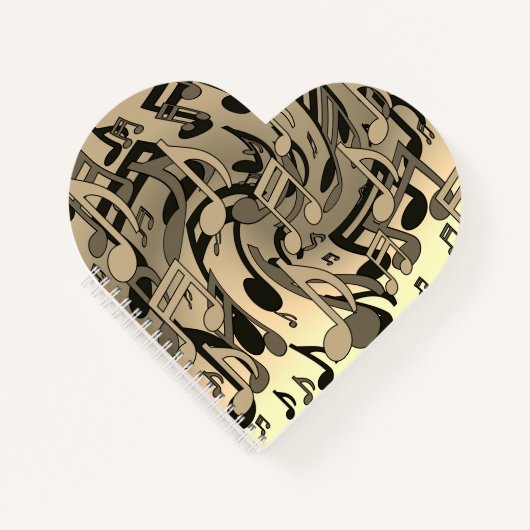 Carnet Belle musique Sepia Tone Live Notes musicales (Devant)