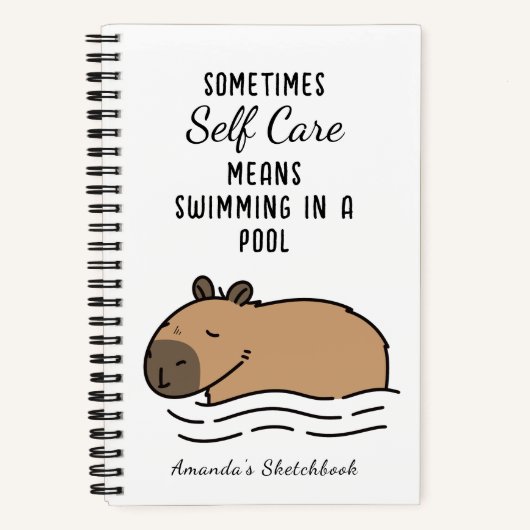 Carnet Belle natation Capybara Self Care (Recto)