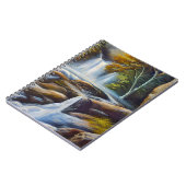 Carnet Belle nature Cascade de ruisseau peinture à l'huil (Côté gauche)