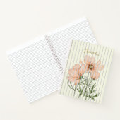 Carnet Belle oeuvre pastel rayures blanches Pink floral (Intérieur)