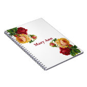 Carnet Belle Or & Roses Rouge Blanc (Côté Droit)