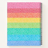 Carnet Belle Parties scintillant Arc-en-ciel rayures Nom  (Dos)