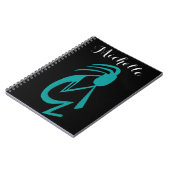 Carnet Belle peinture Turquoise Kokopelli (Côté gauche)