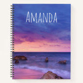 Carnet Belle photo côtière du coucher de soleil (Devant)