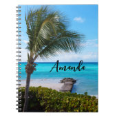 Carnet Belle Plage Tropicale Palmier Venté (Devant)