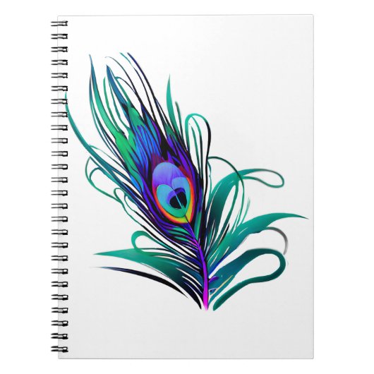 Carnet Belle plume de paon (Devant)