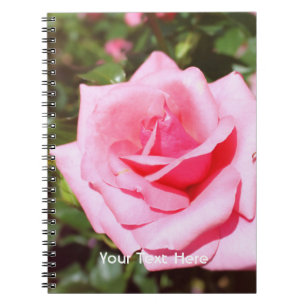 Carnet belle rose rose fleur aux coeurs doux