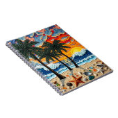 Carnet Belle scène de plage avec des palmiers (Côté Droit)